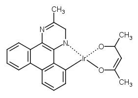 chemical structure of Ir(MDQ)2(acac) 