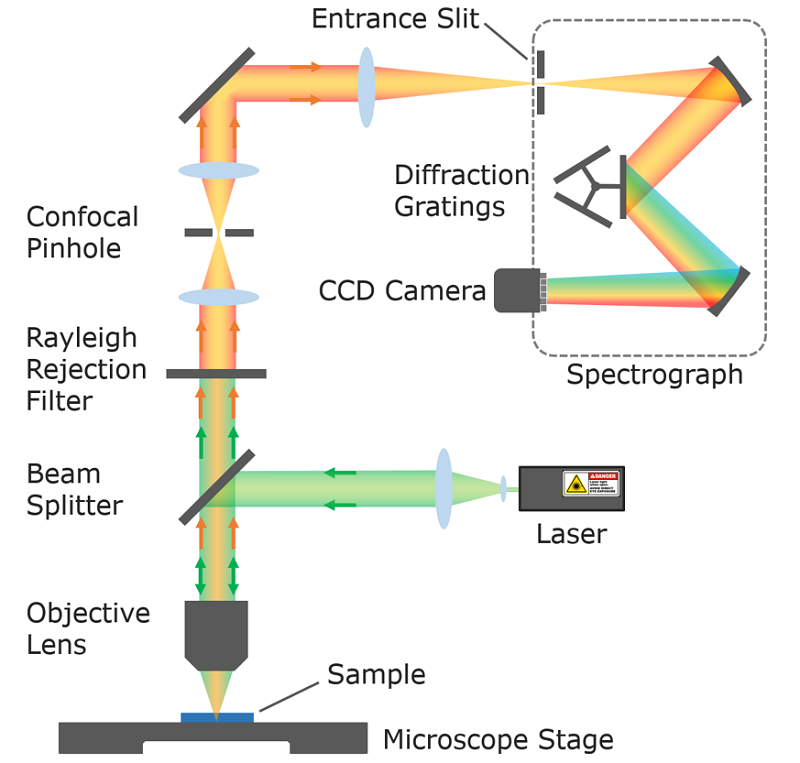 Confocal Microscope, Optical Layout of a Confocal Raman Microscope