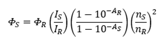 Equation to calculate relative quantum yield of 2 Aminopyridine