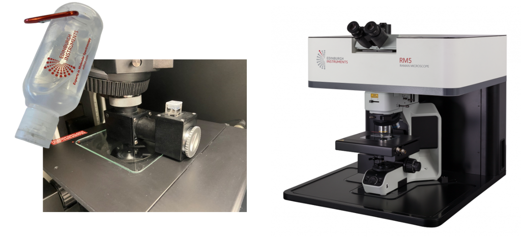 Edinburgh Instruments Raman Microscope used to analyse hand sanitiser 