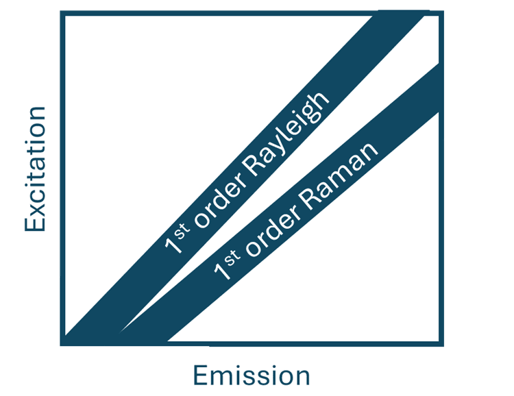 Rayleigh and Raman scattering in EEMs.