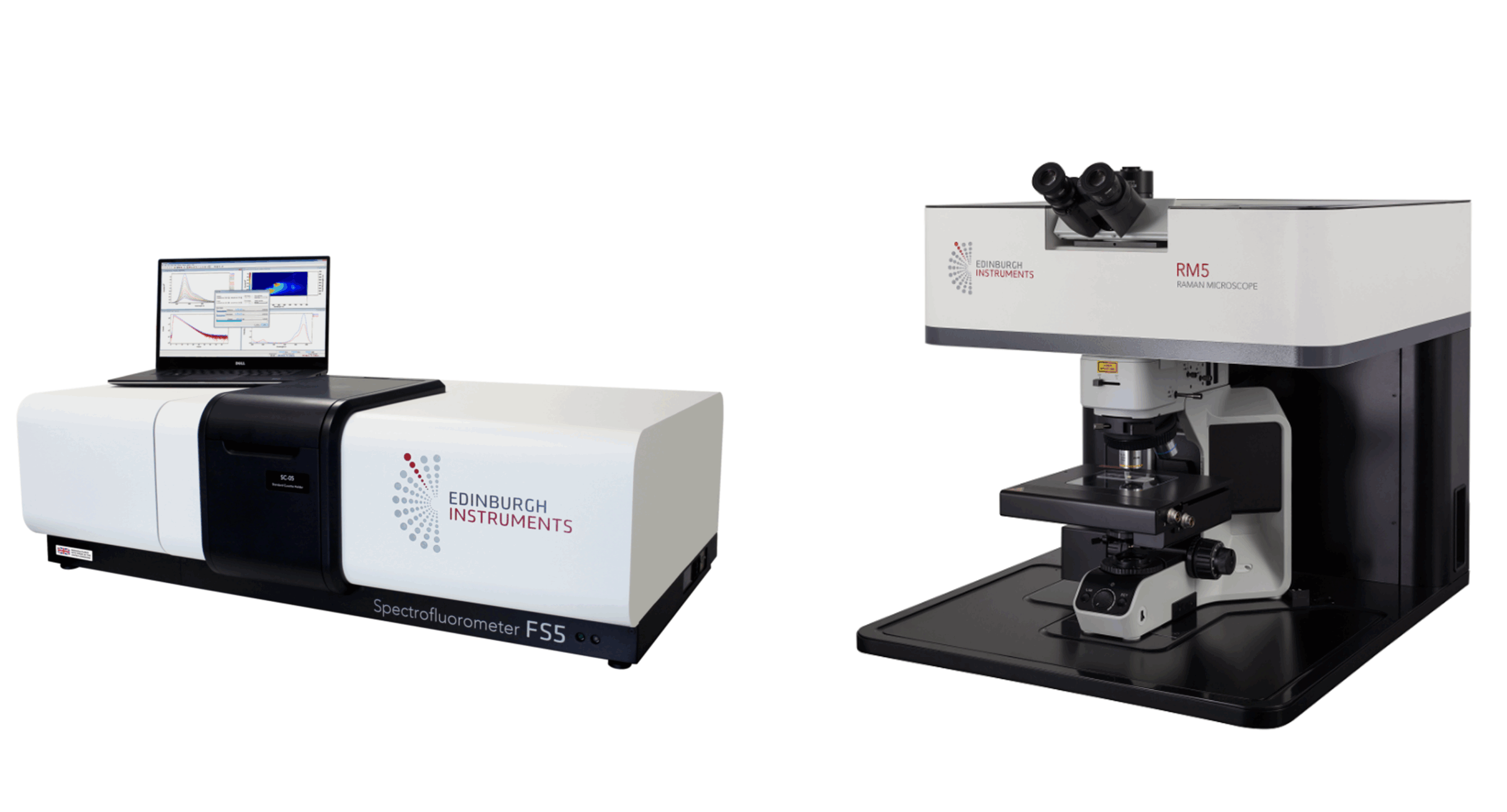 FS5 Spectrofluorometer and RM5 Confocal Raman Microscope.