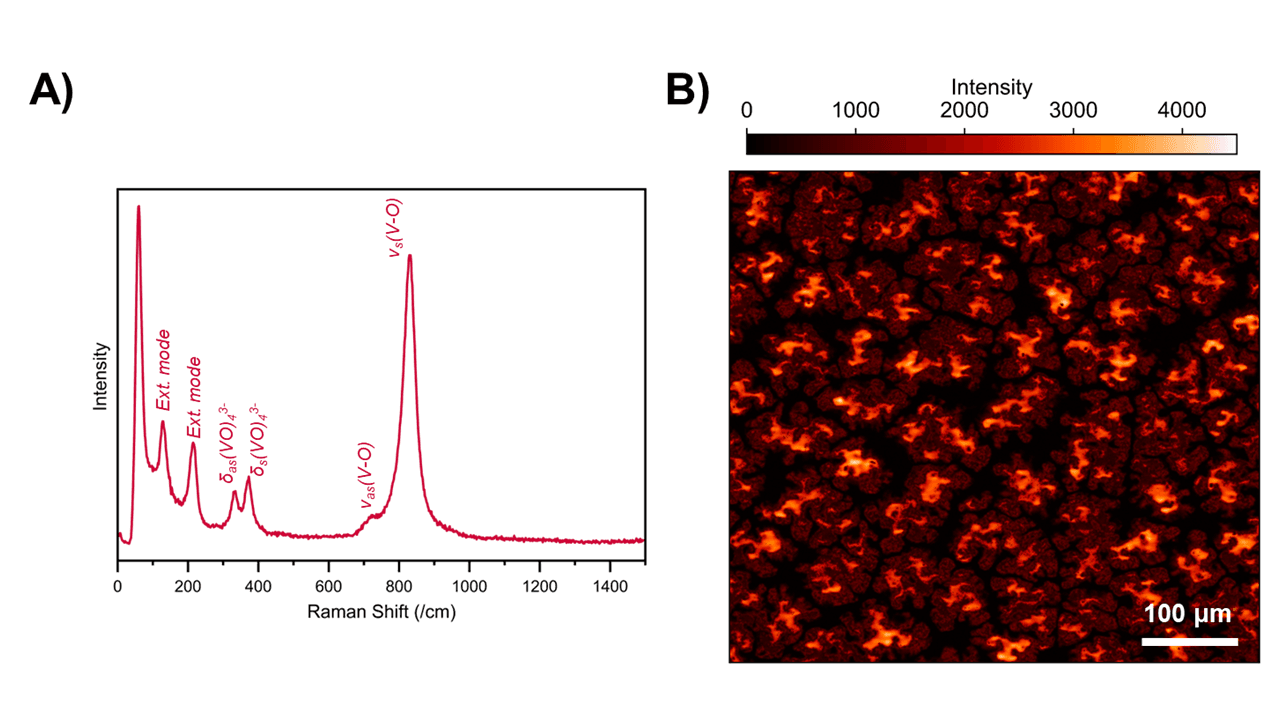 Raman map of BiVO4 crystals. 
